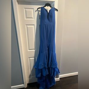 Royal Blue gown, spilt in the front